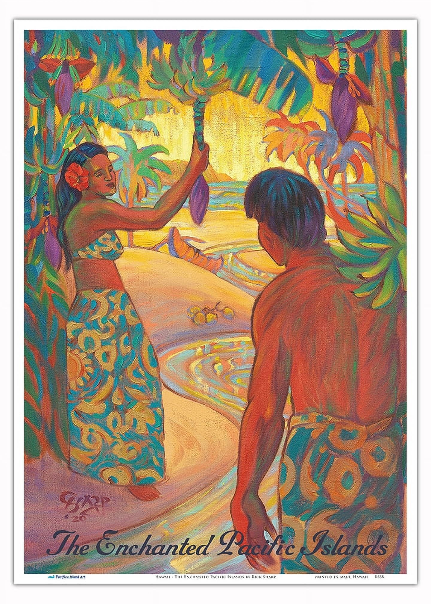 Hawaii - The Enchanted Pacific Islands - Vintage Hawaiian Travel Poster ...
