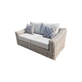 thumbnail image 1 of Hawaii Three-Tone Wicker Gray/Off White/Beige Loveseat in Silver Gray Cushion, 1 of 5