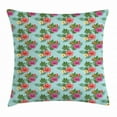 thumbnail image 1 of Hawaii Throw Pillow Cushion Cover, Blossoming Hibiscus Flower with Fern Foliage Grunge Effect Retro Nature Pattern, Decorative Square Accent Pillow Case, 24 X 24 Inches, Multicolor, by Ambesonne, 1 of 2
