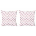 thumbnail image 1 of Ambesonne Hawaii Throw Pillow Cover 2 Pack, Cutsy Love Flamingos Art, 18", Pink and Pastel Pink, 1 of 2