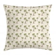 thumbnail image 1 of Hawaii Throw Pillow Cushion Cover, Repetitive Jungle Trees Pattern with Hand Drawn Pastel Tropical Palms, Decorative Square Accent Pillow Case, 24" X 24", Cream Cocoa and Khaki, by Ambesonne, 1 of 2