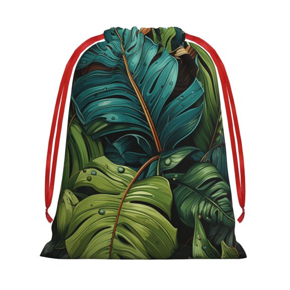 Hawaii Tiki Palm Leaf Cool Drawstring Gift Bag Soft Pouch Reusable Favor Bags for Christmas, Halloween, Candy, Wedding, Birthday