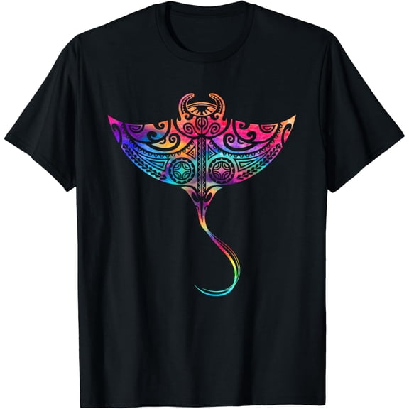 Hawaii Tribal Manta Ray Hawaiian Shark Ocean Tie Dye T Shirt