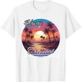 thumbnail image 1 of Hawaii Tropical Coconut Palm Trees Beach Women's Fashionable Graphic Tee - Short Sleeves, 1 of 3