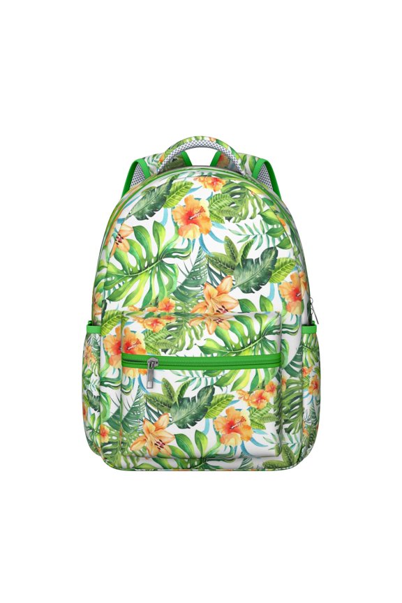 Hawaii Tropical Wind Palm Leaves Backpack: Large Capacity Durable Daypack for Students, Lightweight Laptop Bookbag with Padded Sleeve, Perfect Gift for Campus Commute