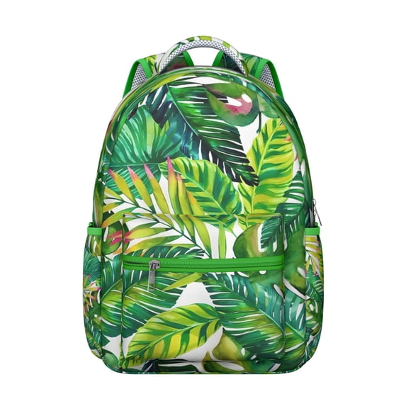 Hawaii Tropical Wind Palm Leaves Backpack for Students: Durable Lightweight Laptop Daypack, Large Capacity Bookbag with Padded Sleeve, Perfect Gift for High School College