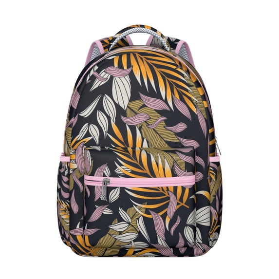 Hawaii Tropical Wind Palm Leaves Print Backpack for Campus Commute: Durable Lightweight Laptop Daypack, Large Capacity Bookbag for Students, Perfect Gift for High School College
