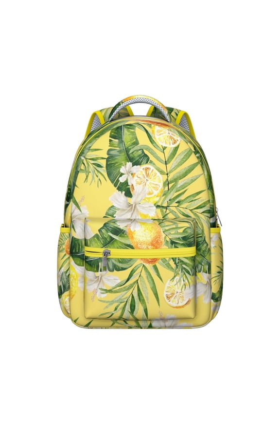 Hawaii Tropical Wind Palm Leaves Print Backpack: Campus Commute Essential, Durable Lightweight Laptop Daypack for Students, Large Capacity Bookbag, Perfect Gift