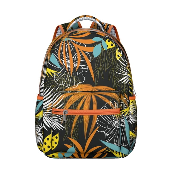 Hawaii Tropical Wind Palm Leaves Print Backpack: Durable Lightweight Laptop Daypack, Large Capacity Bookbag for High School College Students, Perfect Gift for Campus Commute