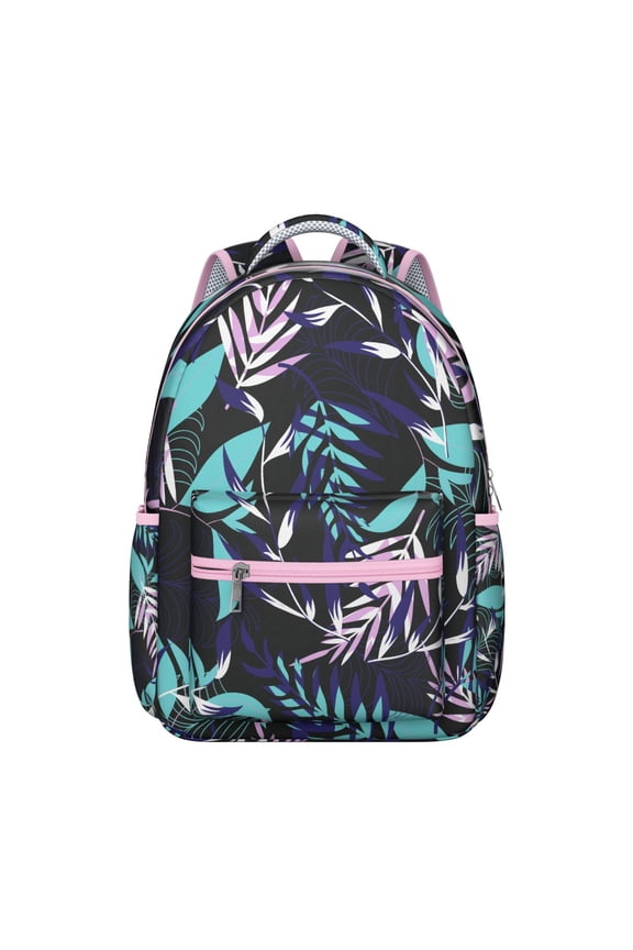 Hawaii Tropical Wind Palm Leaves Print Backpack: Durable Lightweight Laptop Daypack for Students, Large Capacity Bookbag with Padded Sleeve, Perfect Gift for Campus Commute