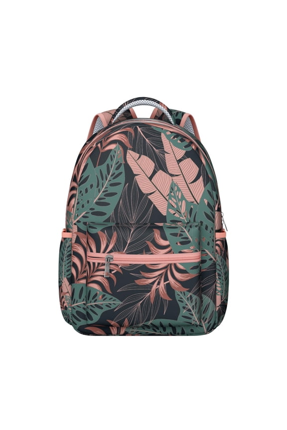 Hawaii Tropical Wind Palm Leaves Print Backpack: Durable Lightweight Laptop Daypack for Students, Large Capacity Bookbag with Padded Sleeve, Perfect Gift for Campus Commute