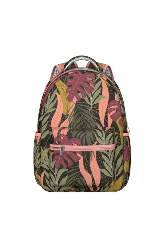 Hawaii Tropical Wind Palm Leaves Print Backpack: Perfect Gift for Students, Durable Lightweight Laptop Daypack for High School & College, Large Capacity Bookbag for Commute