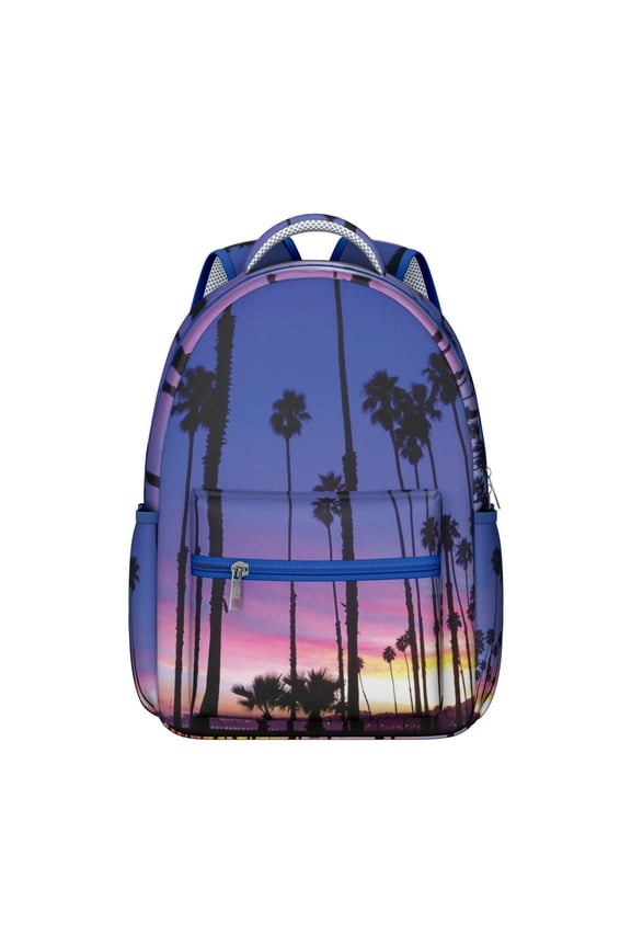 Hawaii Tropical Wind Palm Leaves Print Backpack: Perfect Gift for Students, Durable Lightweight Laptop Daypack for High School College, Large Capacity Bookbag for Commute