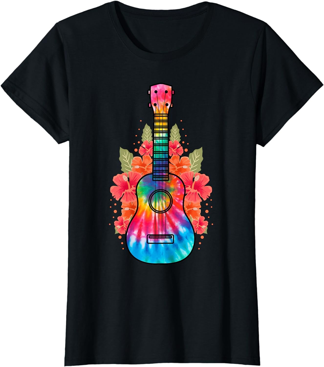 Hawaii Uke Flower Ukulele Guitar TShirt