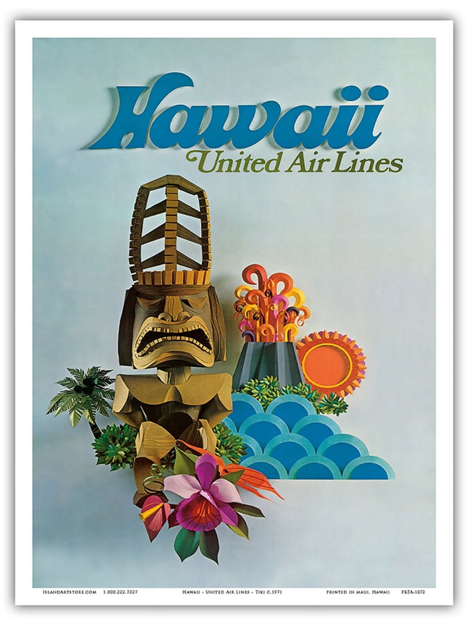 ユナイテッド航空 ハワイ ビンテージ ポスター オリジナル Tiki ユナイテッド航空 ハワイ ビンテージ ポスター オリジナル Tiki
