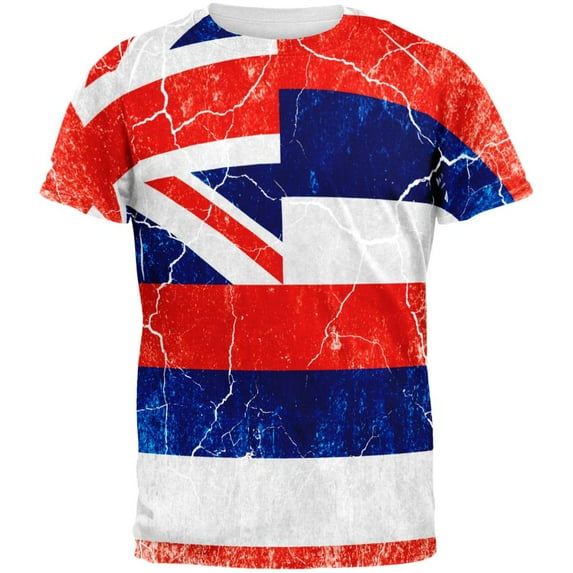 Hawaii Vintage Distressed State Flag All Over Mens T Shirt