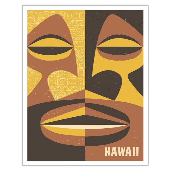 Hawaii - Vintage Hawaiian Travel Poster c.1950s - Fine Art Matte Paper Print (Unframed) 11x14in