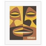 Hawaii - Vintage Hawaiian Travel Poster c.1950s - Fine Art Rolled Canvas Print 11in x 14in