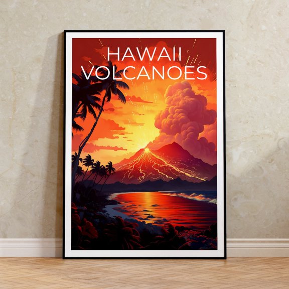 Hawaii Volcanoes Island Nature Travel Wall Art Decor Unframed Paper Print