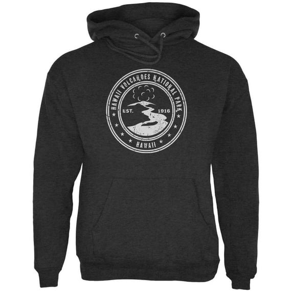 Hawaii Volcanoes National Park Mens Hoodie Charcoal Heather LG