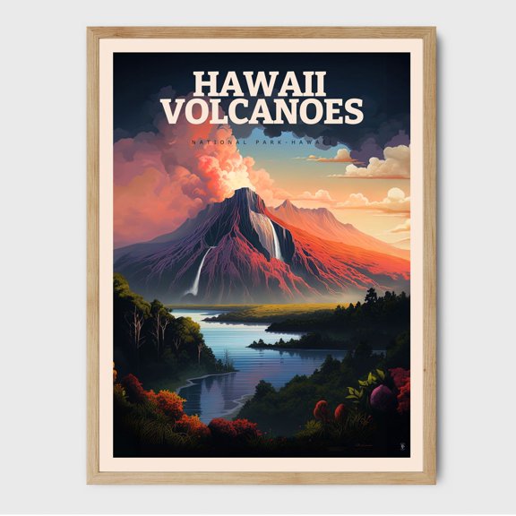 Hawaii Volcanoes Wall Art Park Print Hawaii National Park Travel Print Hawaii Wall Decor National Park Travel Prints Wall Art, Modern Wall Decor, 12x18 UNFRAMED