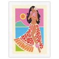 thumbnail image 1 of Hawaii Western Airlines - Vintage Airline Travel Poster c.1970 - Japanese Unryu Rice Paper Art Print (Unframed) 12 x 16 in, 1 of 4