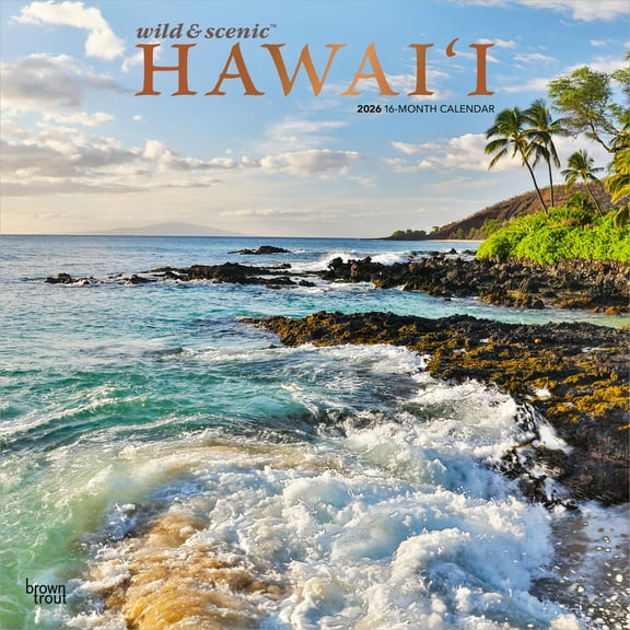 Hawaii Wild & Scenic | 2026 12x24" (Hanging) Wall Calendar | Plastic-Free