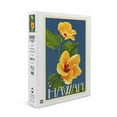 thumbnail image 1 of Hawaii, Yellow Hibiscus Flower Letterpress (1000 Piece Puzzle, Size 19x27, Challenging Jigsaw Puzzle for Adults and Family, Made in USA), 1 of 4