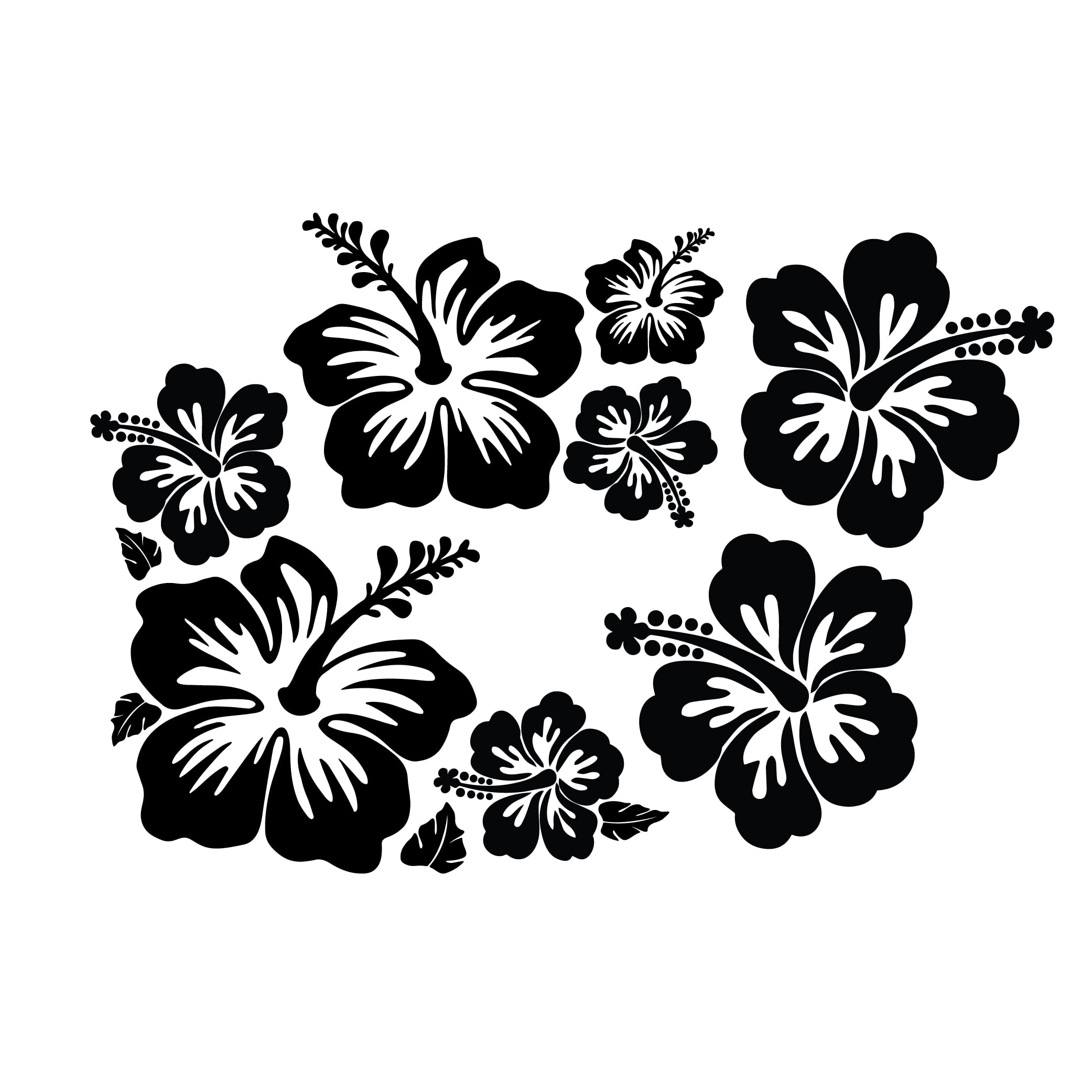 Hawaii hibiscus flower set of 4 Vinyl decal transfer tape designed for applications on car