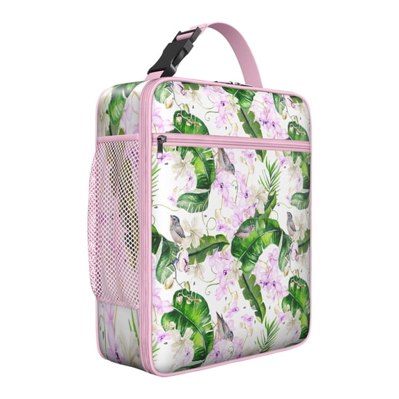 Hawaii style Print Insulated Lunch Bag - Leakproof Reusable Portable Cooler Tote for Adults,Work,School,Picnic,Camping|Detachable Strap,Handle,Bottle Pocket