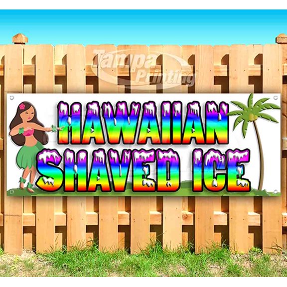 Hawaiiaan Shaved Ice 13 oz Vinyl Banner With Metal Grommets