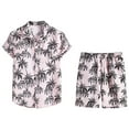 thumbnail image 1 of Hawaiian 2 Piece Outfits for Men's Floral Tracksuit Summer Short Sleeve Button Down Shirt and Shorts Jogging Sweatsuit, 1 of 3
