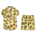 thumbnail image 1 of Hawaiian 2 Piece Outfits for Men's Floral Tracksuit Summer Short Sleeve Button Down Shirt and Shorts Jogging Sweatsuit, 1 of 3