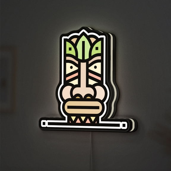 Hawaiian 3D Novelty Light Box, Tropical Island Wall Art, Bright Bedroom or Beach Decor for Summer Vibes (Height 16 inch, 40cm)