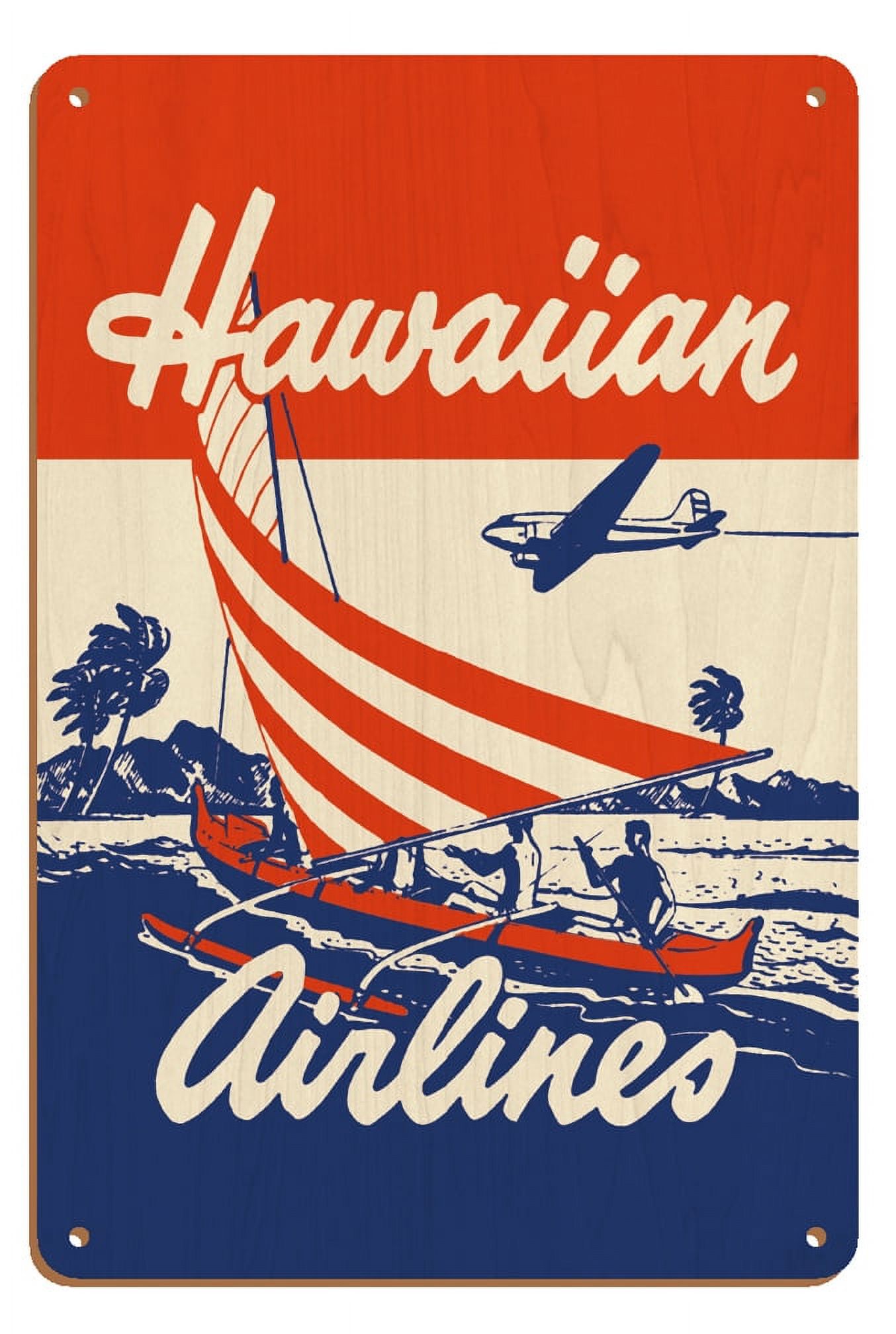 Hawaiian Airlines - Hawaiians in Outrigger Canoe (Wa’a) - Vintage ...