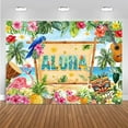 thumbnail image 1 of Hawaiian Aloha Backdrop Tropical Hawaiian Summer Photography Background Greenery Luau Musical Birthday Baby Shower Party Decorations Banner Supplies Photo Booth Props, 1 of 5