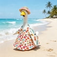 thumbnail image 1 of Hawaiian Aloha Themed Porch Goose Outfit With Printed Shirt And Straw Hat For 19 To 23 Inch Goose Statue Summer Yard Decor, 1 of 9