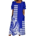 thumbnail image 1 of Hawaiian Art Pattern Custom Women's Polynesian Loose Temperament Maxi Skirt Mumu Pocket Design Novel Dress, 1 of 2