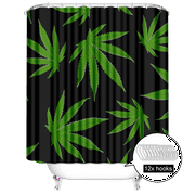 Hawaiian Beach Coconut Leaves Shower Curtain Christmas Bathroom Shower Curtain with Hooks Waterproof Washable-ztc