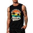 thumbnail image 1 of Hawaiian Beach Muscle Shirts for Men, Mens Letter Graphic Cut Off Sleeveless Tank Tops Gym Workout Shirts for Summer Vacation, 1 of 3