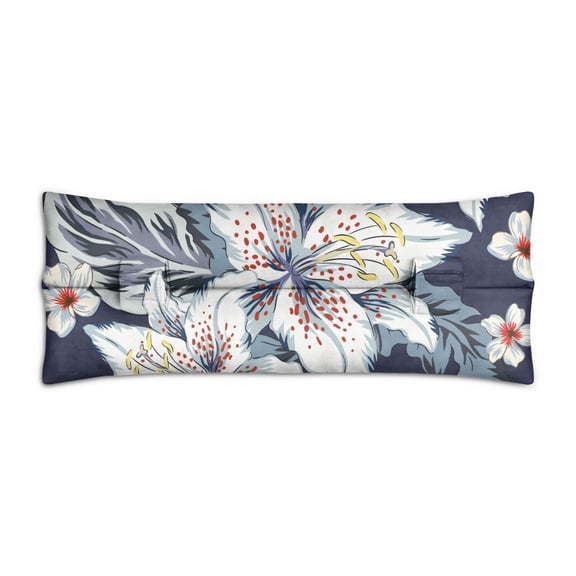 Hawaiian Beach Resort Design Breast Surgery Pillow - Plush Seatbelt Pressure Reliever - Jungle Leaves & Hibiscus Recovery Cushion