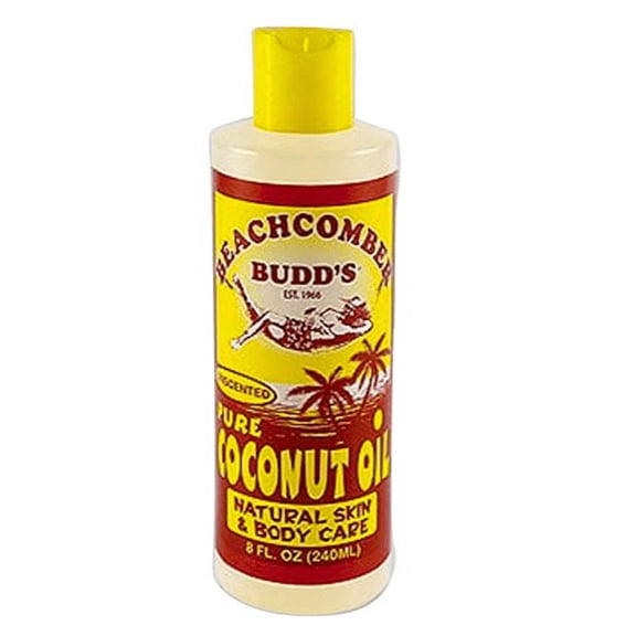 Hawaiian Beachcomber Budd Pure Unscented Coconut Oil 8 oz.