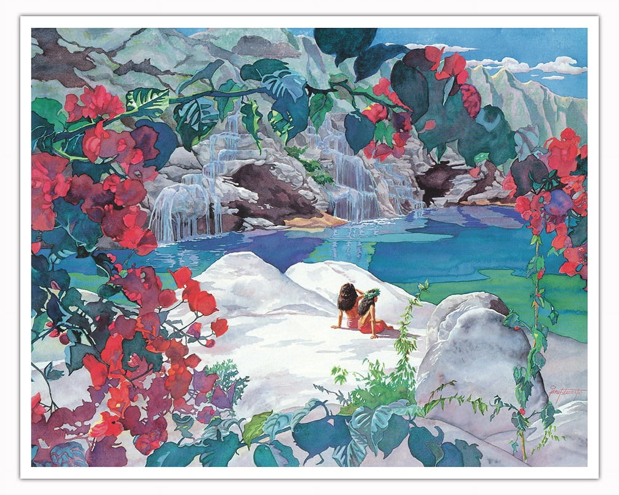 Hawaiian Bougainvillea Waterfall (Ka Wailele Pua Kepalō) From an