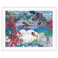 thumbnail image 1 of Hawaiian Bougainvillea Waterfall (Ka Wailele Pua Kepalō) - From an Original Watercolor Painting by Janet Stewart - Fine Art Rolled Canvas Print 20in x 26in, 1 of 4