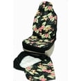 thumbnail image 1 of Hawaiian Car Seat Covers, Black Flower Set of 2 Front Bucket Seat Covers, Made in Hawaii USA, 1 of 4
