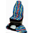 thumbnail image 1 of Hawaiian Car Seat Covers, Blue Hibiscus Lei, set of 2 Front Bucket seat covers, Made in Hawaii USA, 1 of 2