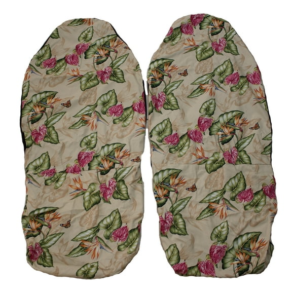Hawaiian Car Seat Covers, Yellow Flower Set of 2 Front Bucket Seat Covers, Made in Hawaii USA