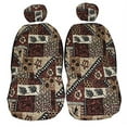 thumbnail image 1 of Hawaiian Car Seat Covers with Separated Headrest, Brown Tapa, Set of 2 Front Bucket Seat Covers, 1 of 3