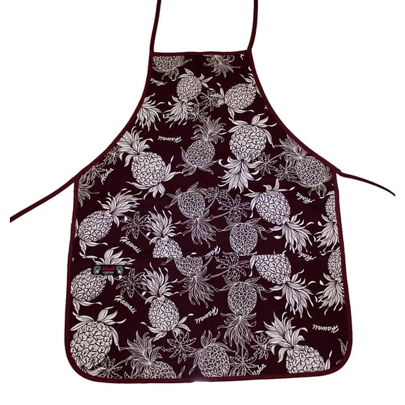 Hawaiian Chef Aprons, Brown Hibiscus and Pineapple