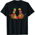 thumbnail image 1 of Hawaiian Coconut Bra Shirt | Hawaii Tropical Coco Tee Gift Black Medium, 1 of 4